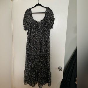 Long black floral dress size 2X